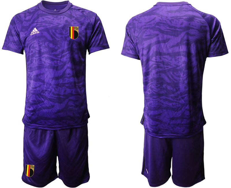 Men 2021 European Cup Belgium purple goalkeeper Soccer Jerseys